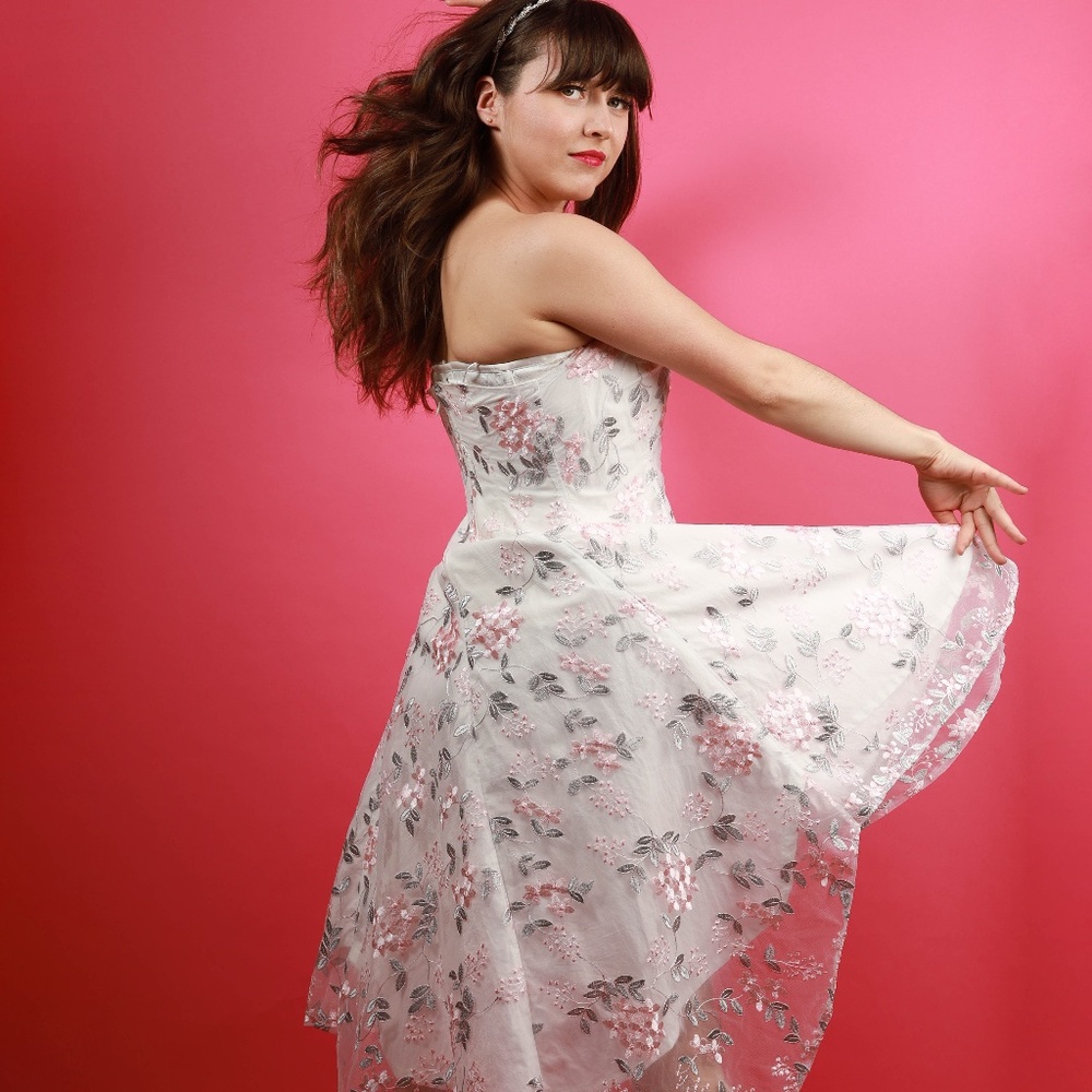 High Low White Floral Sundress